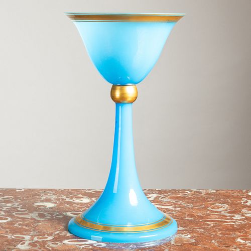 Opaline Gilt-Decorated Glass Center Bowl