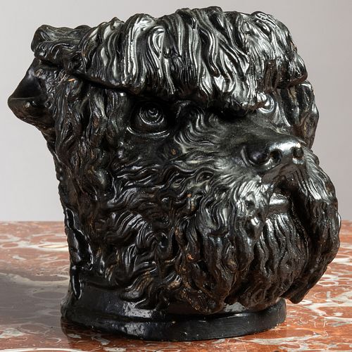 Pottery Terrier Form Tobacco Jar and Cover