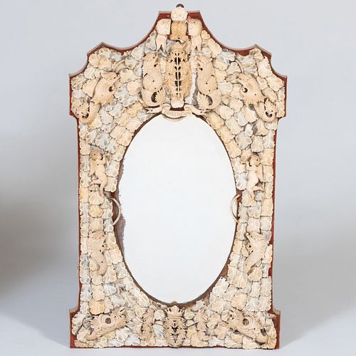 Napoleon III Carved Bone Mirror, Dieppe 
