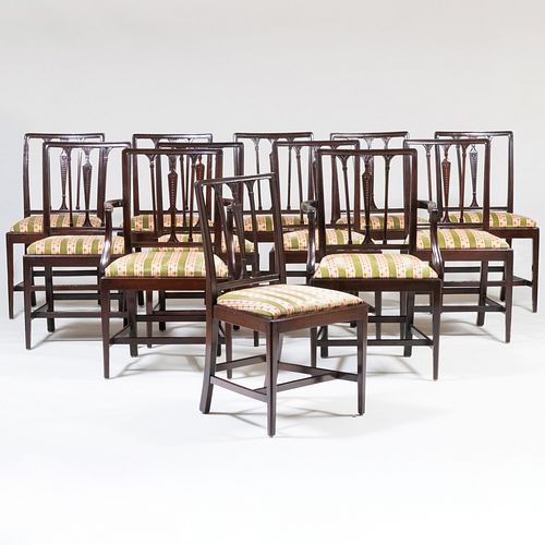 Set of Twelve George III Carved Mahogany Dining Chairs