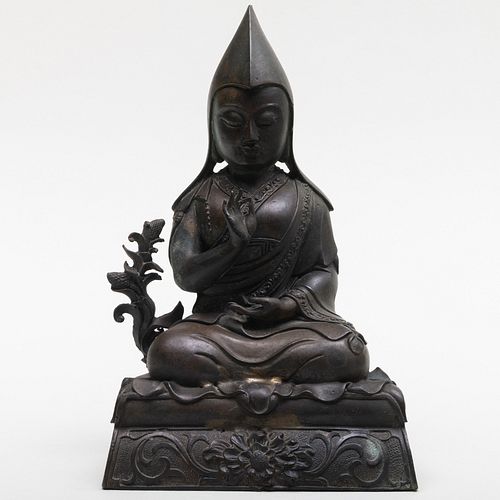 Tibeto-Chinese Bronze Figure of a Lama