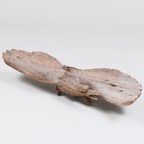 Rustic Carved Wood Model of an Eagle