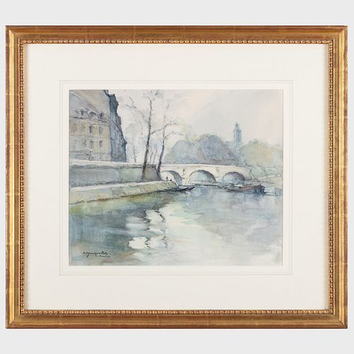 French School: View of the Seine