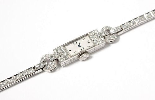 An Art Deco diamond watch