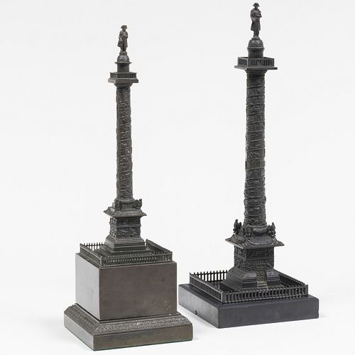 Two Bronze Models of the Vendôme Column