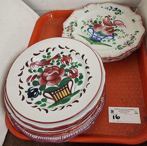 tray 12 italian pratti vetrina ceramic plates mostly 9 1/4" or 9 3/4" diam