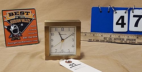 tiffany and co brass desk clock 