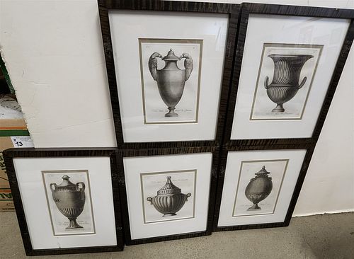 bx 5 framed19th c italian engr of urns 