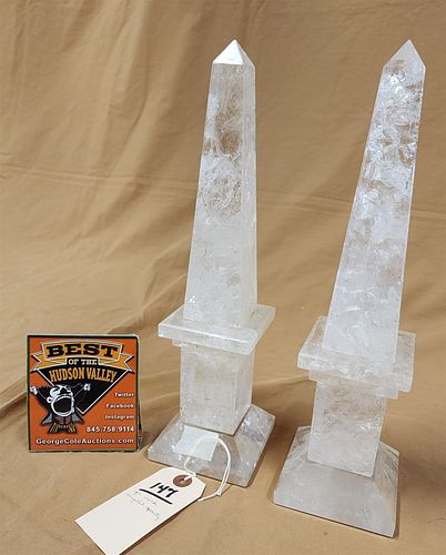 pr rock crystal quartz obelisks