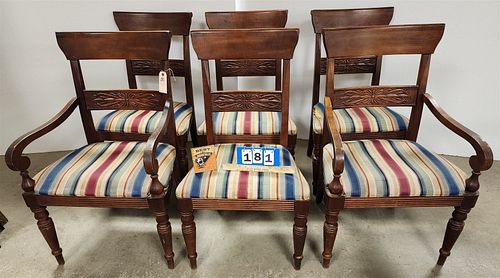 set 6 Ethan Allen mohag. British Classic dining Chairs