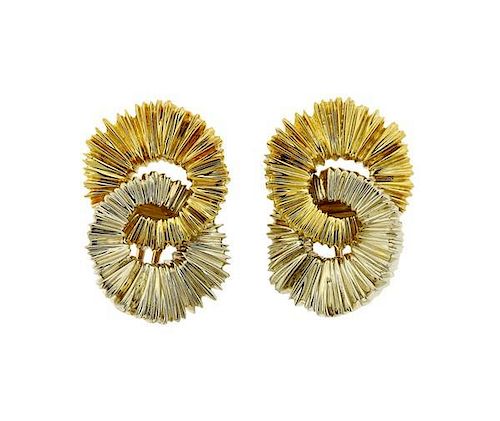 Tiffany &amp; Co 18K Gold Interlocking Circle Earrings