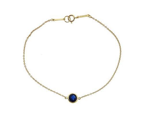 Tiffany &amp; Co Elsa Peretti 18k Gold Sapphire Bracelet