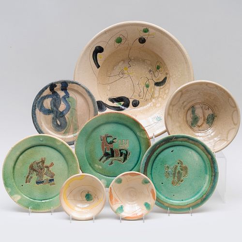 Group of Art Pottery Serving Wares