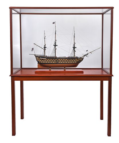 HMS Victory Ship Model in Table Top Case