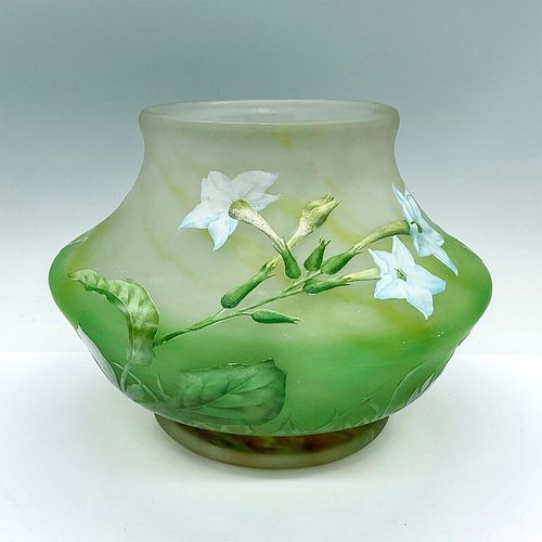 Daum Nancy Art Nouveau Glass White Nicotiana Flower Vase