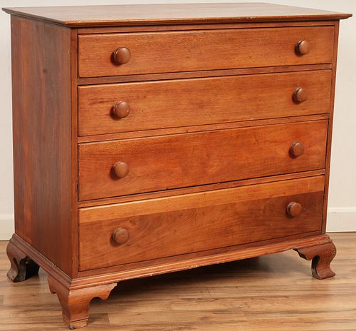 Four Drawer Primitive Chippendale Style Chest