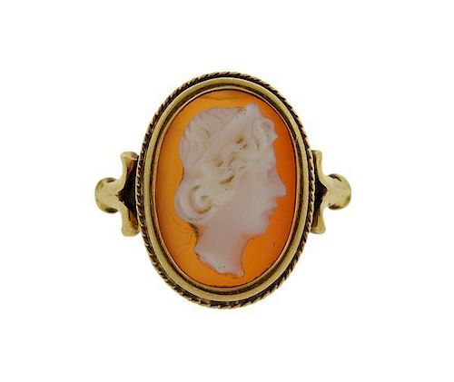 Antique 18k Gold  Cameo Ring
