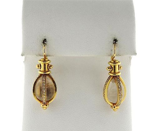 Temple St. Clair 18K Gold Diamond Amulet Earrings