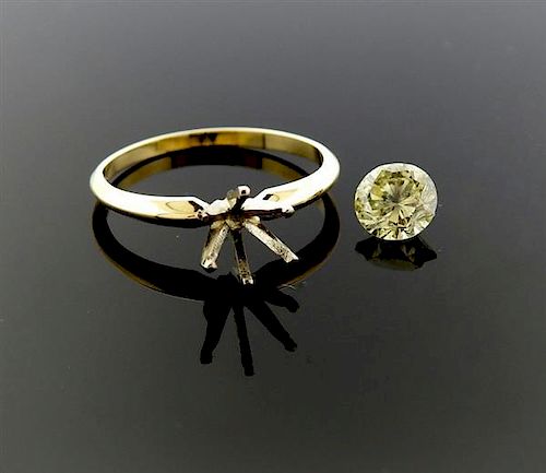 GIA 0.99ct Diamond 10k Gold Engagement Ring