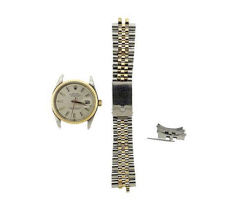 Rolex Datejust 18k Gold Steel Watch  ref. 1600