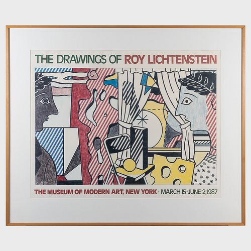 The Drawings of Roy Lichtenstein: Exhibition Poster, Two Catalogues and Museum Board