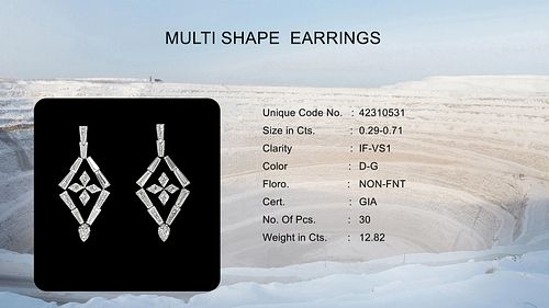 Earrings Multi Shape Diamond Set. Appraised Value: $85,000 