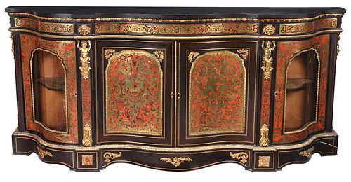 Victorian Bronze Mounted, Mahogany and Boulle Sideboard in the Napoleon III Taste