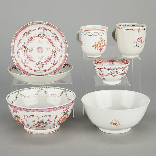 7 Pcs 18th c. Chinese Famille Rose Porcelain