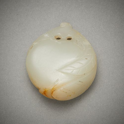 Chinese Carved Jade Toggle of Peach
