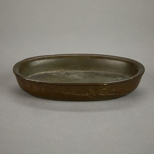 Chinese Carved Soapstone Bonsai Tray