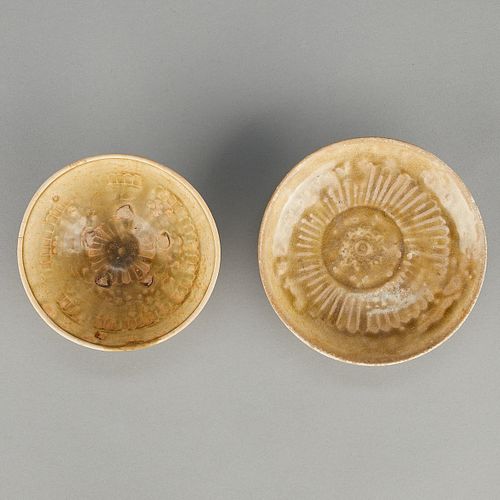 2 Early Chinese Green Ceramic Bowls