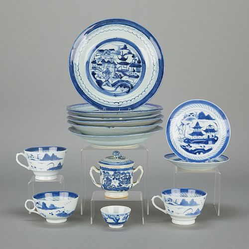 14 Pcs 19th c. Chinese Canton Porcelain