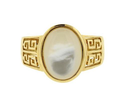 14k Gold Mother of Pearl Ring