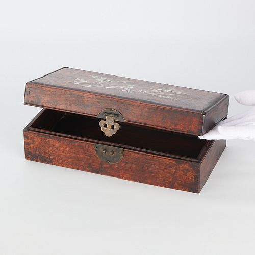 Chinese Wooden Box w/ MOP Inset