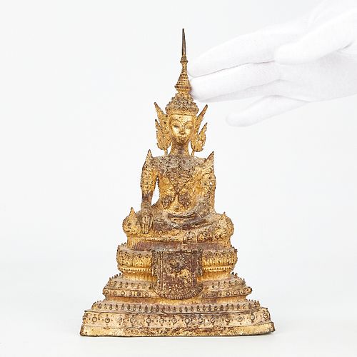 Antique Thai Gilt Bronze Buddha