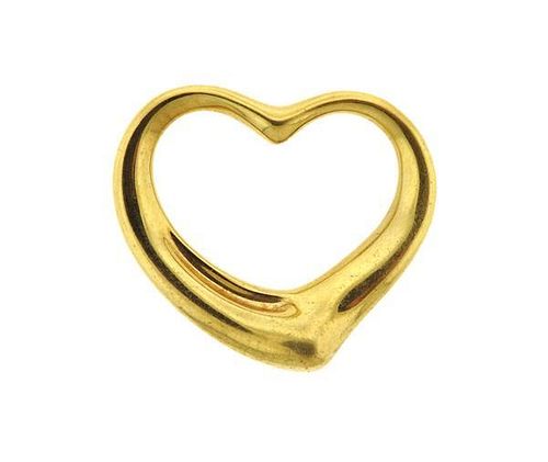 Tiffany &amp; Co Elsa Peretti  18K Gold Open Heart Pendant