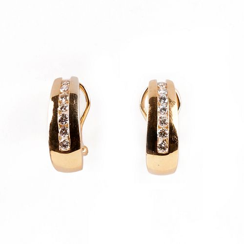 Pair of Cardow 14K Diamond Earrings