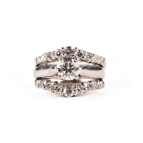 14k White Gold Diamond Wedding Set Ring