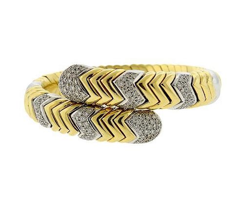 18k Gold Diamond Wrap Bracelet