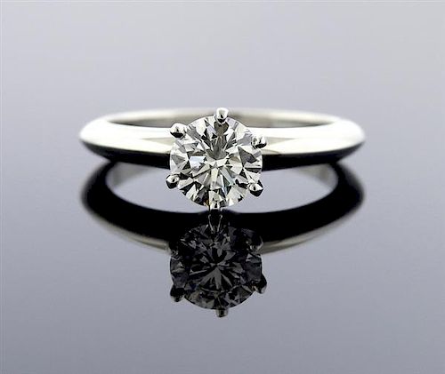 Tiffany &amp; Co 1.03ct H SI1 Diamond Platinum Engagement Ring