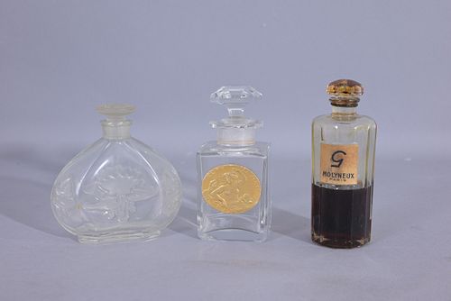 (3) Assorted Vintage Glass Perfume Bottles