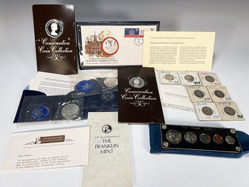 LOT OF COINS STERLING FRANKLIN MINT APOLLO 14 LIMITED EDITION COA UNCIRCULATED