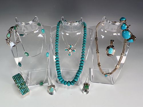 MODERN STERLING & TURQUOISE JEWELRY