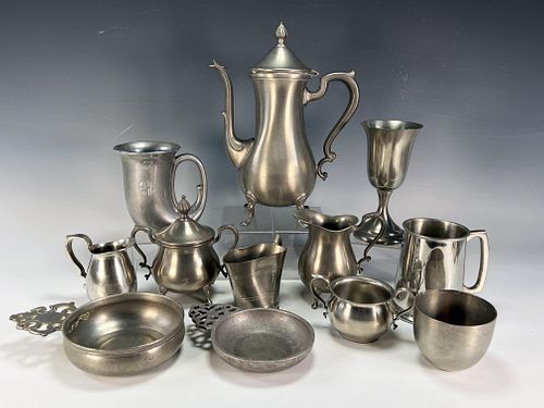 ASSORTMENT OF PEWTER ITEMS REED & BARTON, WEB