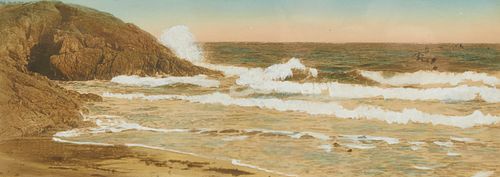 Wallace Nutting "Sea Ledges" Hand-colored Photo