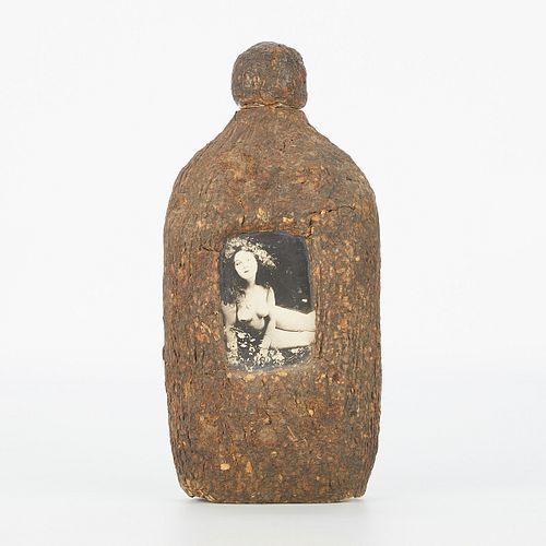 Cork Encased Bottle w/ Photo of Nude Woman