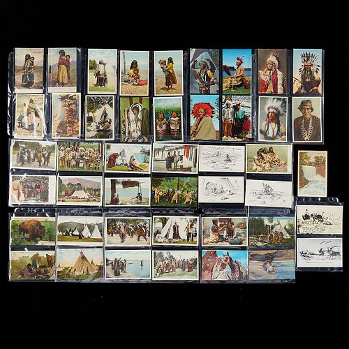 45 Postcard Lithographs of Native Americans