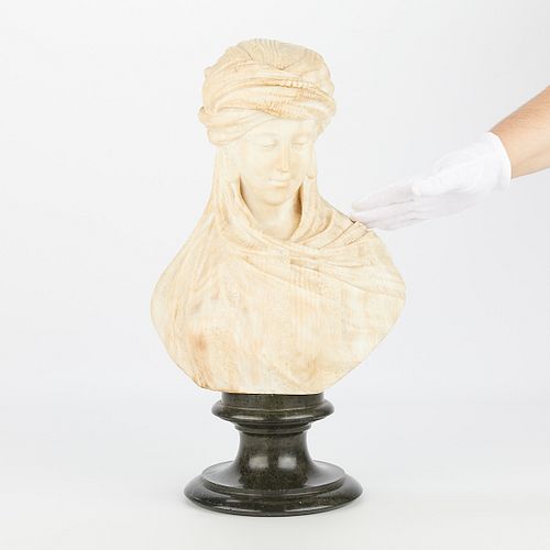 Alabaster Bust with Plinth