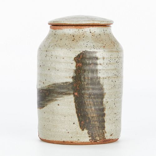 Peter Leach Ceramic Lidded Vessel - Marked