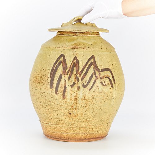 Warren MacKenzie Ceramic Lidded Jar Double Marked